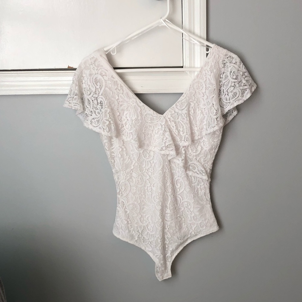 NWOT White Lace Bodysuit
